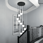 Nordic Extra Large Minimalist Long Pendant Light for High Ceiling Staircase - 9 Lights/ D19.7"*H70.8"BlackWarm LightBlushlighting