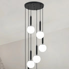 Nordic Extra Large Minimalist Long Pendant Light for High Ceiling Staircase - 12 Lights/ D25.6"*H98.4"BlackWarm LightBlushlighting