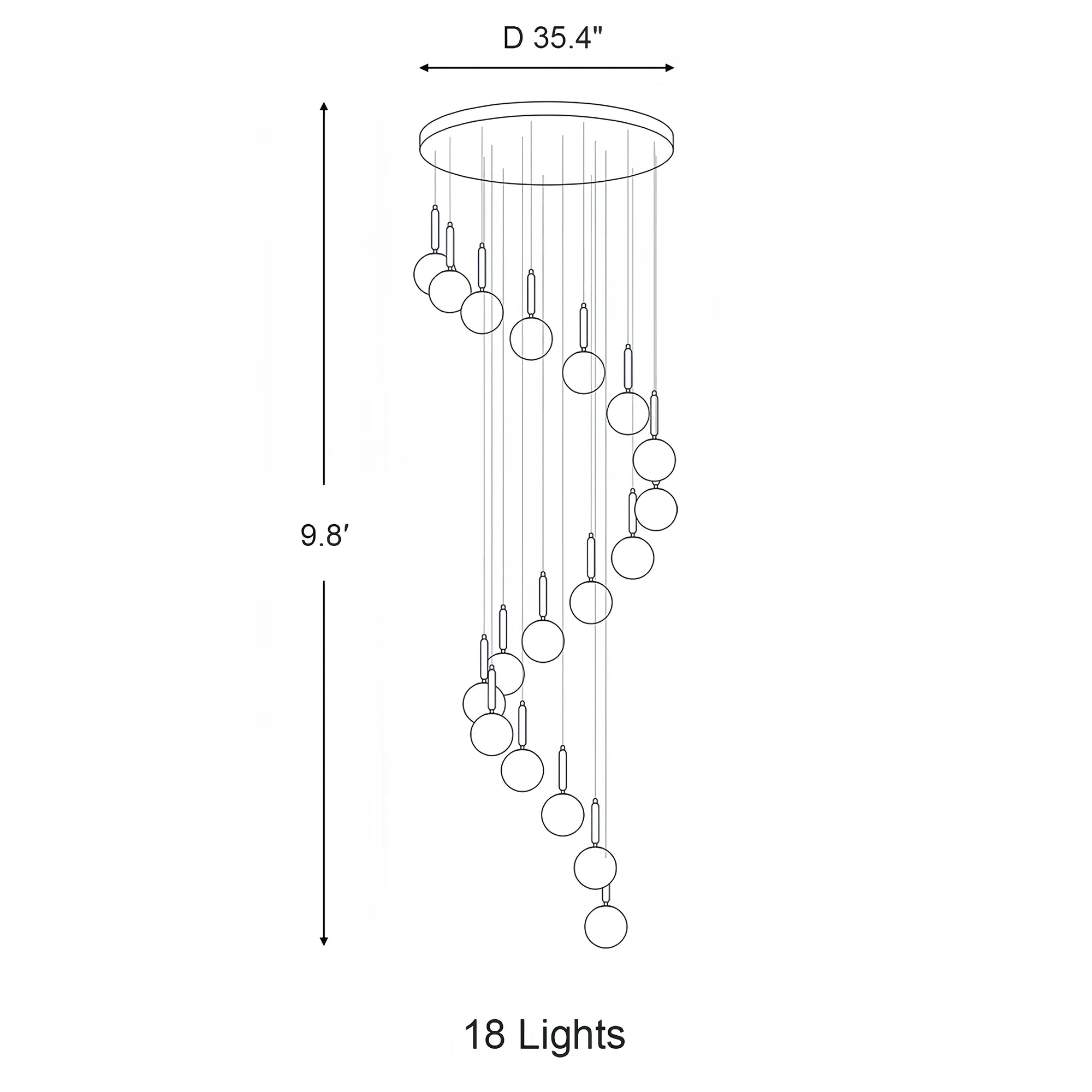 Nordic Extra Large Minimalist Long Pendant Light for High Ceiling Staircase-