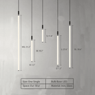 Nordic Fashion Minimalist Black Straight Pendant Chandelier for Bedside/Staircase/Loft/Duplex - Small: 17 LightsWarm LightBlushlighting