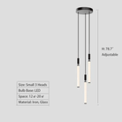 Nordic Fashion Minimalist Black Straight Pendant Chandelier for Bedside/Staircase/Loft/Duplex - Small: 3 LightsWarm LightBlushlighting