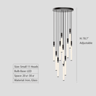 Nordic Fashion Minimalist Black Straight Pendant Chandelier for Bedside/Staircase/Loft/Duplex - Small: 5 LightsWarm LightBlushlighting