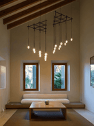 Nordic Minimalist Clear Ribbed Glass Globe Pendant Light - 21 Lights/L72.05''*W24.02''(L183cm*W61cm)Matte BlackWarm LightBlushlighting