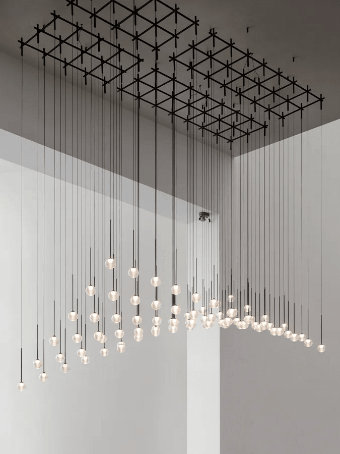 Nordic Minimalist Clear Ribbed Glass Globe Pendant Light - One LightMatte BlackWarm LightBlushlighting