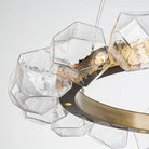 Nordic Minimalist Glass Circle Art Chandelier for Living/Dining Room/Bedroom - D31.5"BronzeWarm LightBlushlighting
