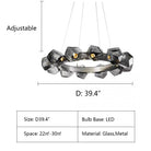 Nordic Minimalist Glass Circle Art Chandelier for Living/Dining Room/Bedroom - Blushlighting