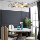 Nordic Minimalist Glass Circle Art Chandelier for Living/Dining Room/Bedroom - Blushlighting
