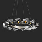 Nordic Minimalist Glass Circle Art Chandelier for Living/Dining Room/Bedroom - Blushlighting
