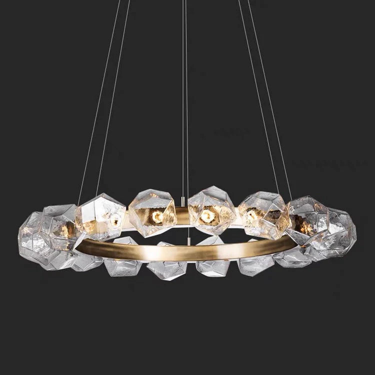 Nordic Minimalist Glass Circle Art Chandelier for Living/Dining Room/Bedroom-