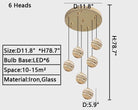 Nordic Planet Creative Long Ball Pendant Chandelier Staircase Foyer - 6 Lights: D11.8"*H78.7"Blushlighting