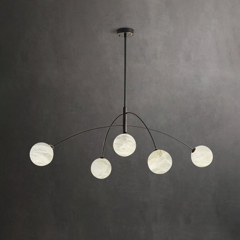 Nordic Postmodern Alabaster Arc Chandelier - BlackBlushlighting