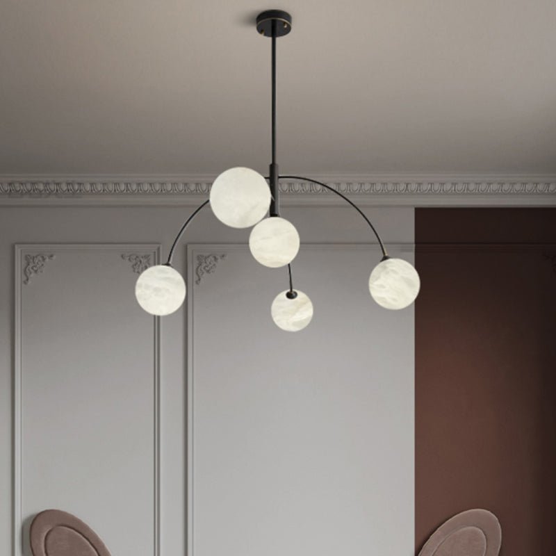 Nordic Postmodern Alabaster Arc Chandelier - BlackBlushlighting
