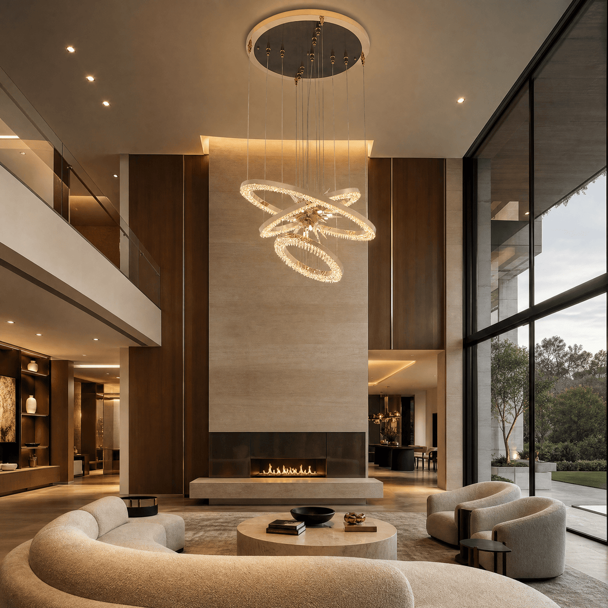 Octagonal Halo Chandelier - Blushlighting