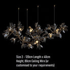 Octavia Black Branching Glass Flower Chandelier - 47.2 inches Length x 15.7 inches Height&nbsp;Deep Golden BrownBlushlighting
