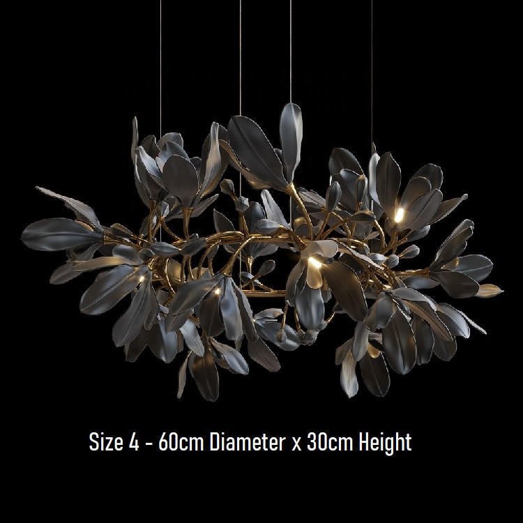 Octavia Black Branching Glass Flower Chandelier - 23.6 inches Diameter x 11.8 inches HeightDeep Golden BrownBlushlighting