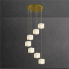 Olive Alabaster Cubic Round Pendant For Dining Table, Staircase - 7 - LightBlushlighting