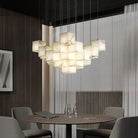 Olive Alabaster Cubic Round Pendant For Dining Table, Staircase - 18 - LightBlushlighting