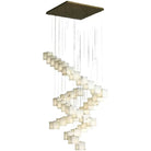 Olive Alabaster Cubic Round Pendant For Dining Table, Staircase - 36 - Light BBlushlighting