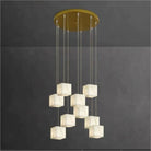 Olive Alabaster Cubic Round Pendant For Dining Table, Staircase - 9 - LightBlushlighting