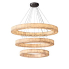 OLYRA 3 - TIER ROUND ALABASTER CHANDELIER 39" 47" 59"D - 100cm / 60cm | 39.4" / 23.6"BlackWarm whiteBlushlighting