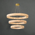 OLYRA 3 - TIER ROUND ALABASTER CHANDELIER 39" 47" 59"D - 100cm / 60cm | 39.4" / 23.6"BlackWarm whiteBlushlighting