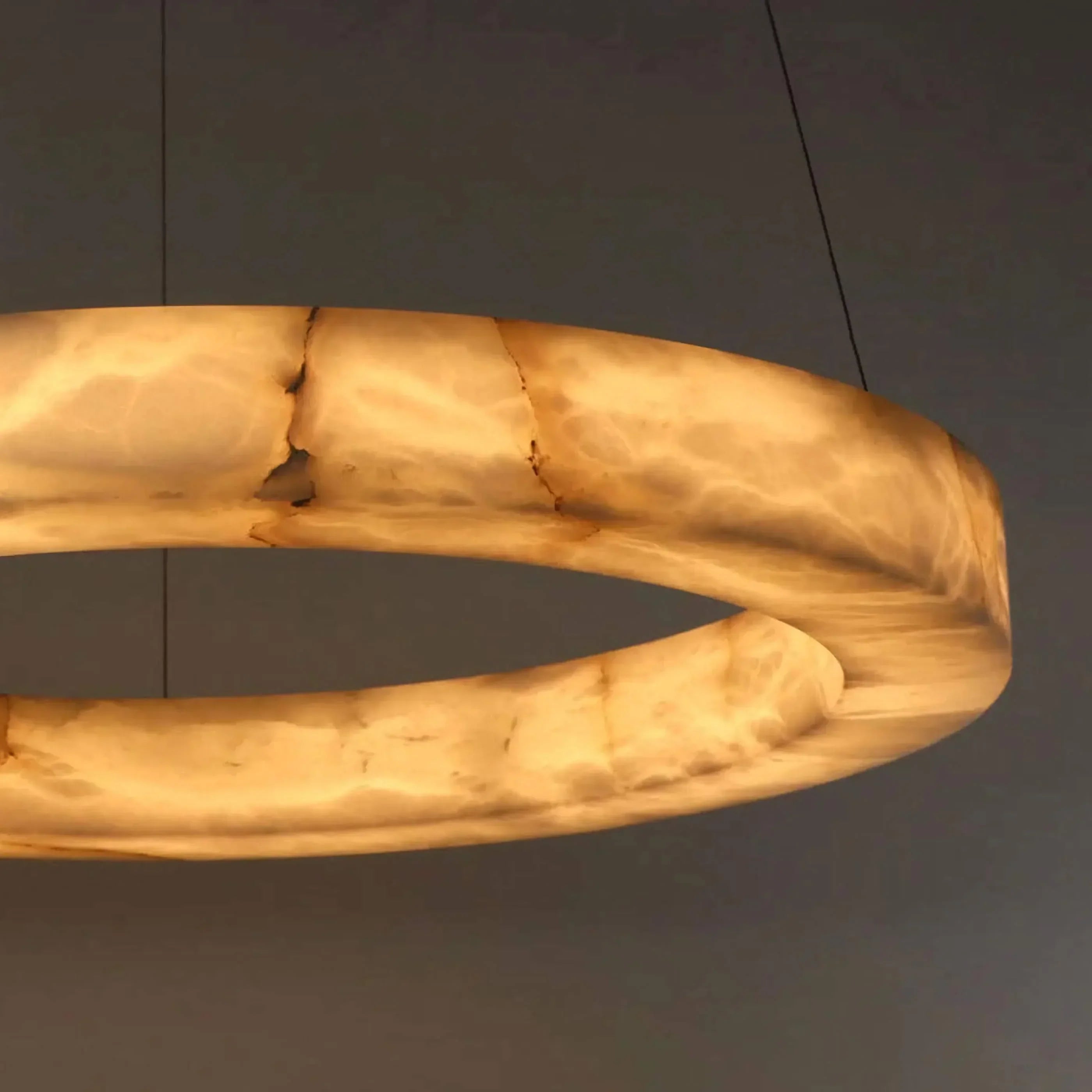 OLYRA 3 - TIER ROUND ALABASTER CHANDELIER 39" 47" 59"D - 100cm / 60cm | 39.4" / 23.6"BlackWarm whiteBlushlighting
