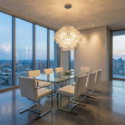 Opulence Modern Glass Chandelier 31" - Ø31.5" × H25.6" (Ø80 × H65 cm) – Gold + Frosted GlassBlushlighting
