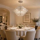 Opulence Modern Glass Chandelier 31" - Ø31.5" × H25.6" (Ø80 × H65 cm) – Gold + Frosted GlassBlushlighting