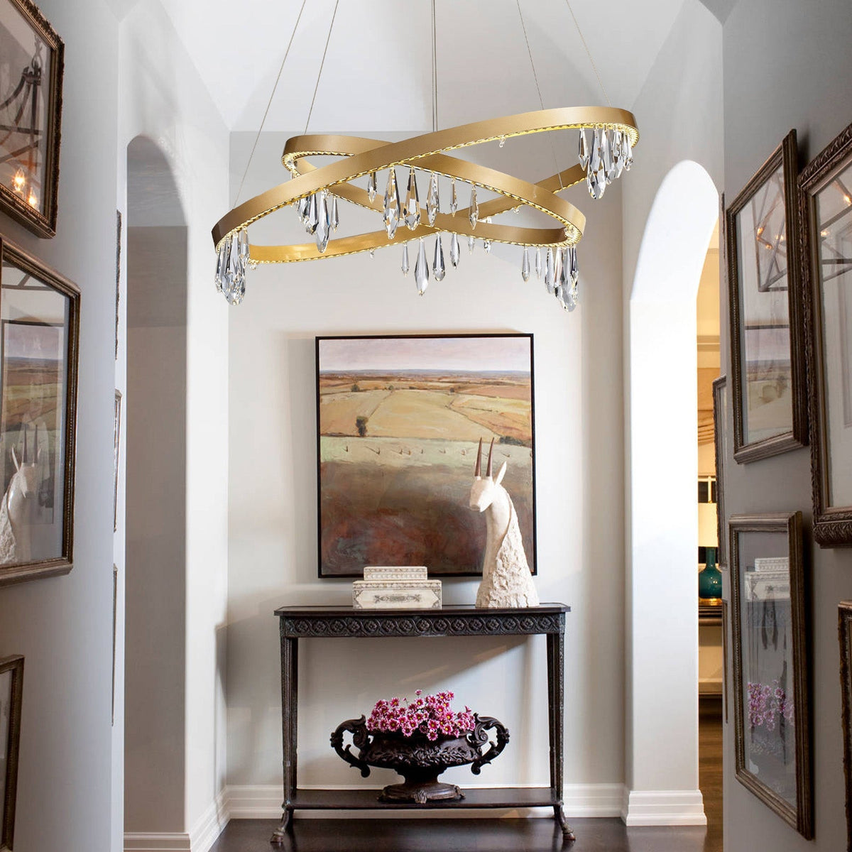 Orbit Crystal Ring Chandelier 31.5" - Ø31.5" × H12.6" (Ø80 × H32 cm)Blushlighting