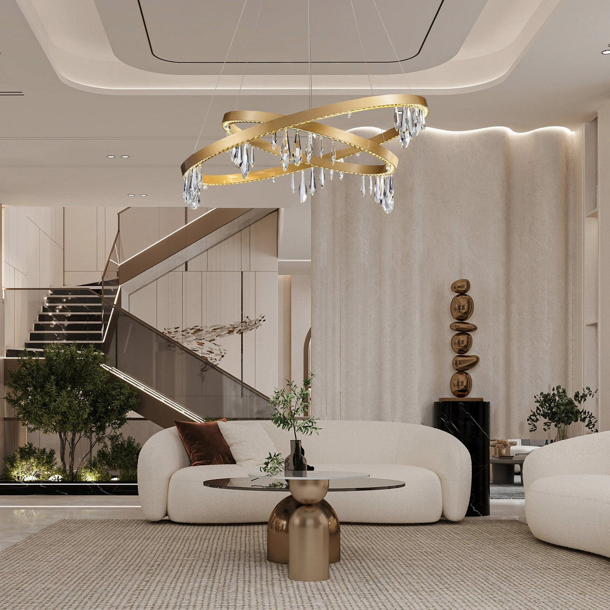 Orbit Crystal Ring Chandelier 31.5" - Ø31.5" × H12.6" (Ø80 × H32 cm)Blushlighting