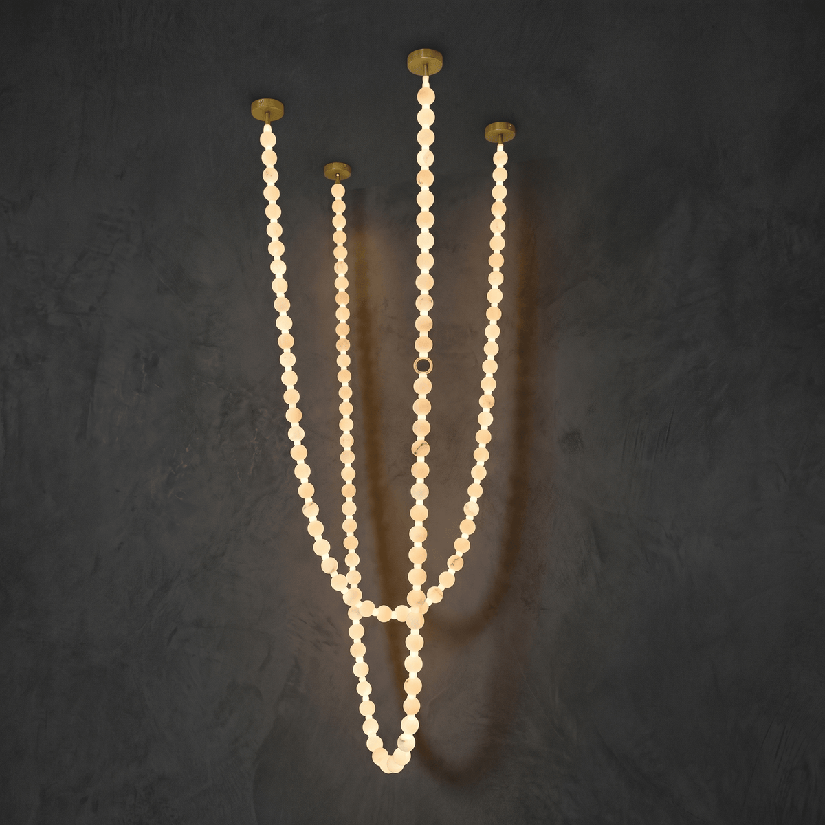 Orbita Modern Alabaster Pearl Chain Chandelier - Blushlighting
