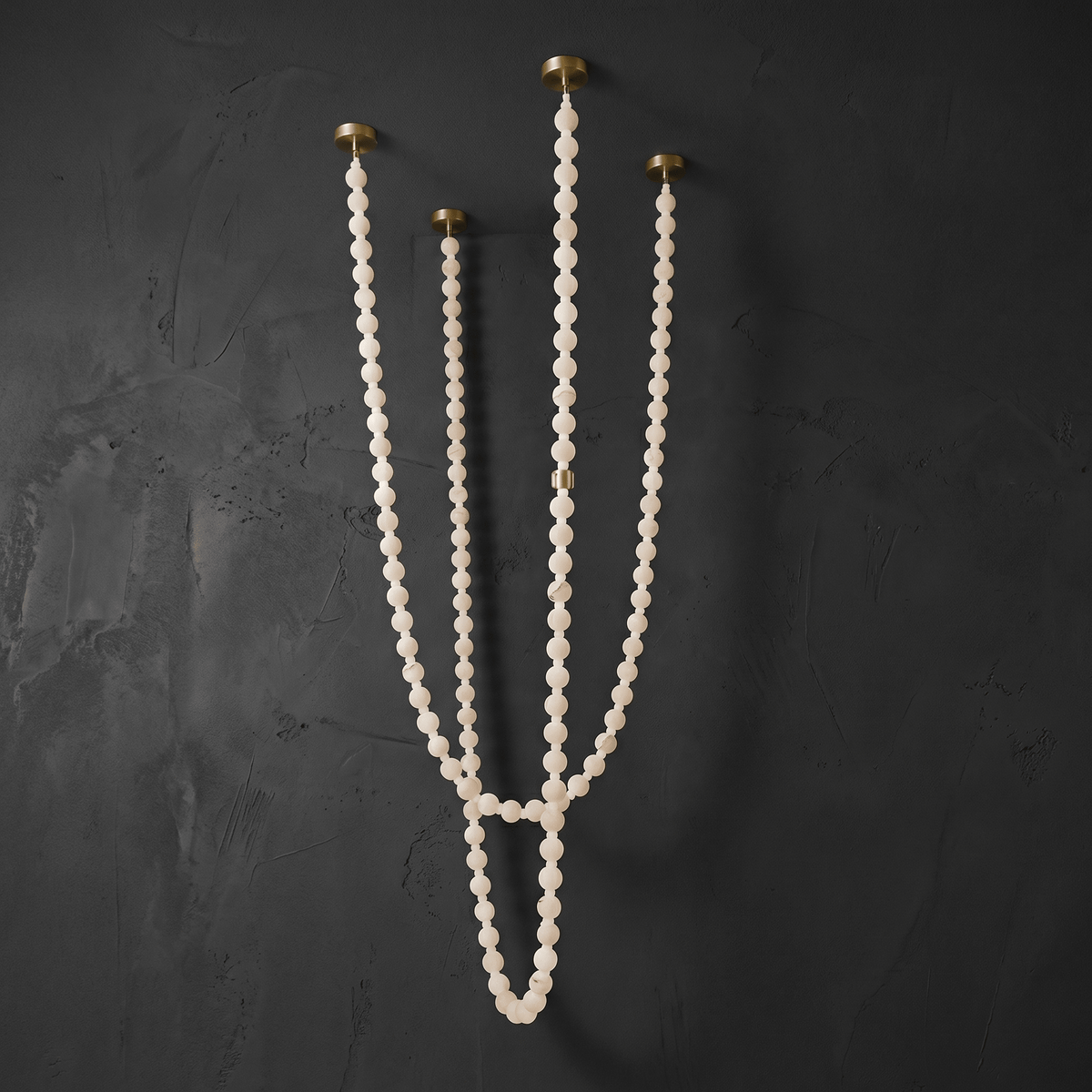 Orbita Modern Alabaster Pearl Chain Chandelier - Blushlighting