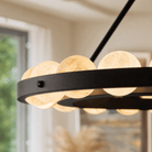 Orbita Modern Alabaster Round Chandelier - D900×H600Blushlighting