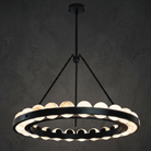 Orbita Modern Alabaster Round Chandelier - D900×H600Blushlighting