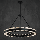 Orbita Modern Alabaster Round Chandelier - D900×H600Blushlighting