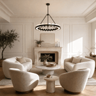 Orbita Modern Alabaster Round Chandelier - D900×H600Blushlighting