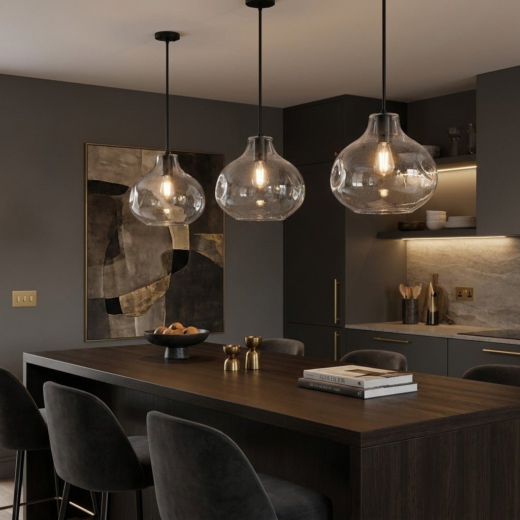 Organic 12" Pendant - CLEARbrassBlushlighting