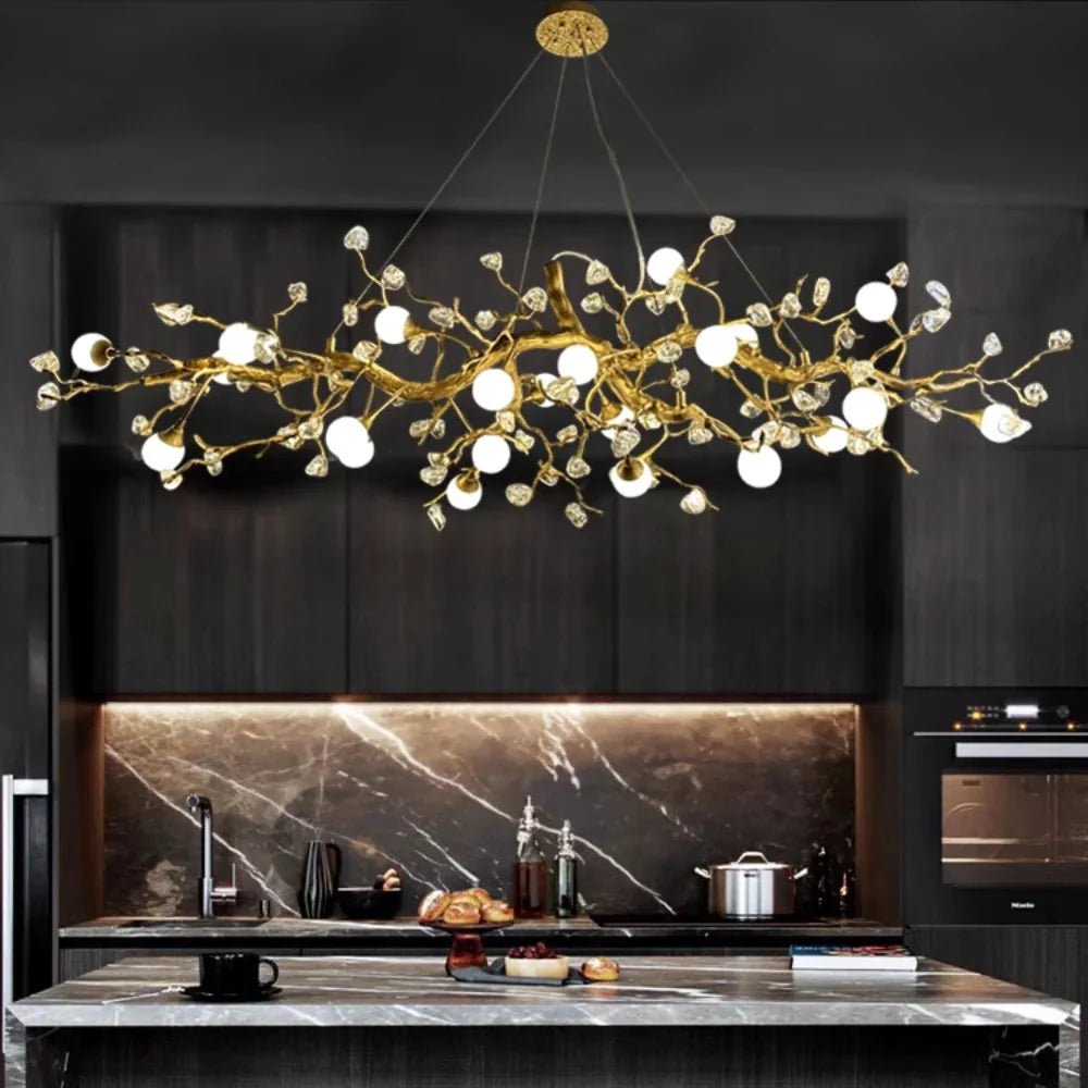 Orgi Statement Linear Branch Chandelier - Gold47.24"(120cm)Warm white 3000KBlushlighting