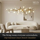 Orgi Statement Linear Branch Chandelier Seus Lighting