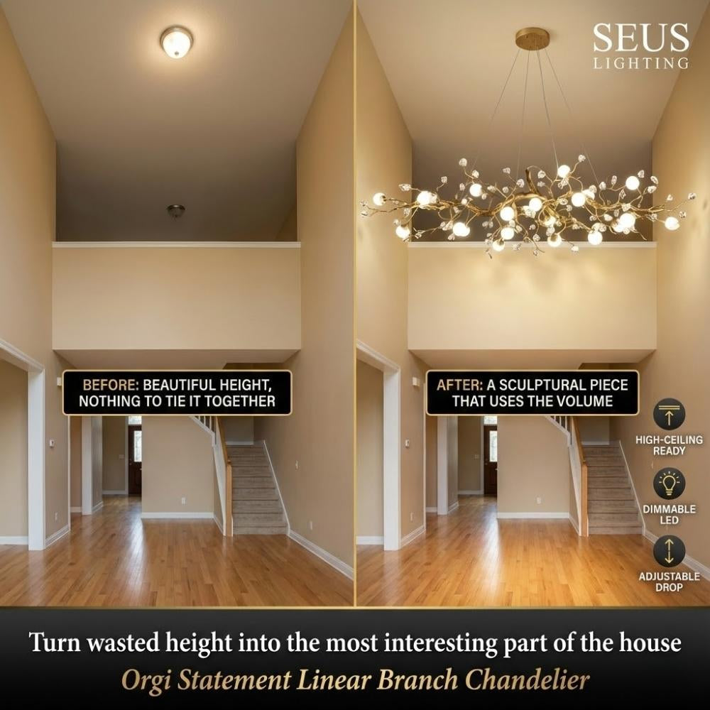Orgi Statement Linear Branch Chandelier Seus Lighting
