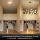 Orgi Statement Linear Branch Chandelier Seus Lighting