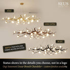Orgi Statement Linear Branch Chandelier Seus Lighting