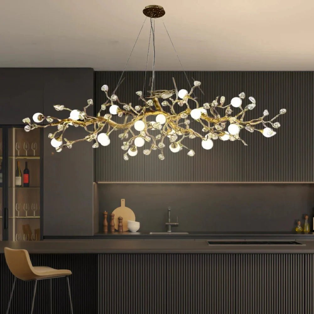 Orgi Statement Linear Branch Chandelier - Gold47.24"(120cm)Warm white 3000KBlushlighting