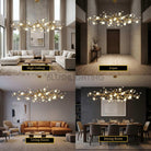 Orgi Statement Linear Branch Chandelier - Gold47.24"(120cm)Warm white 3000KBlushlighting