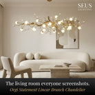 Orgi Statement Linear Branch Chandelier - Gold47.24"(120cm)Warm white 3000KBlushlighting