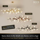 Orgi Statement Linear Branch Chandelier - Gold47.24"(120cm)Warm white 3000KBlushlighting