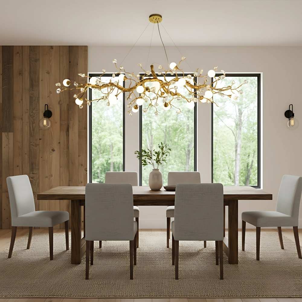 Orgi Statement Linear Branch Chandelier - Gold47.24"(120cm)Warm white 3000KBlushlighting