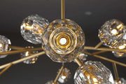 Boule De Cristal Clear Glass Ball Double Layer Round Chandelier Light 48"+36"