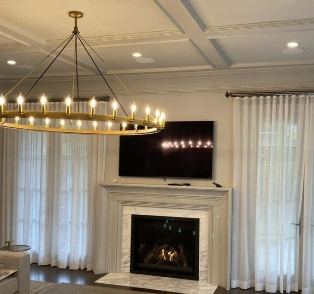 Camina Vintage Candelabra Round Chandelier 73"