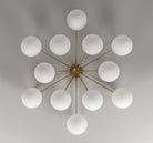 Orion Oval Flush Mount Base Chandelier Ø47.8″ - Black gunmetalBorosilicate Transparent Ribbon GlassBlushlighting